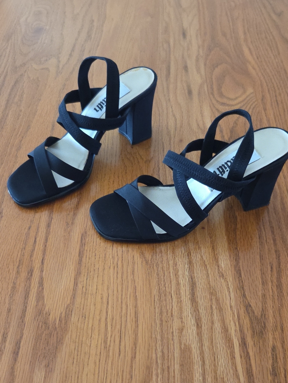 Black Strappy Block Heel Sandals - Women